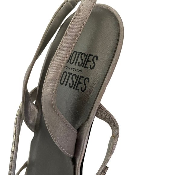 Mootsies Tootsies Collection Women Size 9 High 2" Heel Shoes Silver Open Toe - Picture 5 of 12